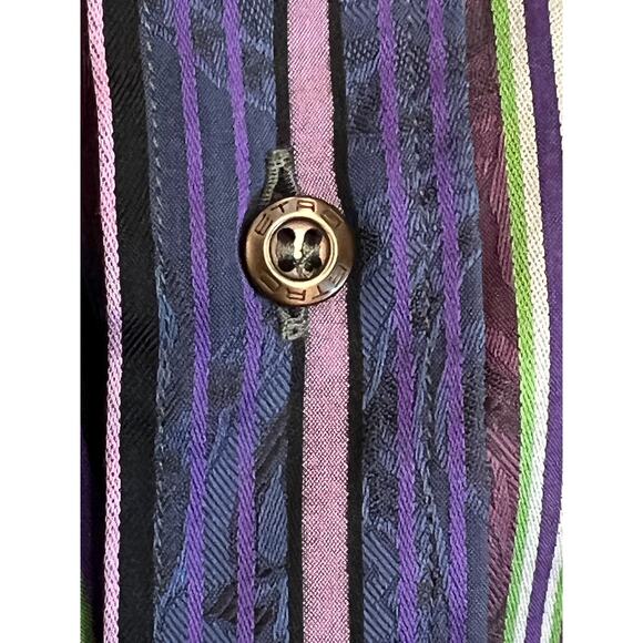 ETRO Authentic Buttons up Stripes Shirt Made in Italy Size M Long Sleeves - Picture 7 of 11